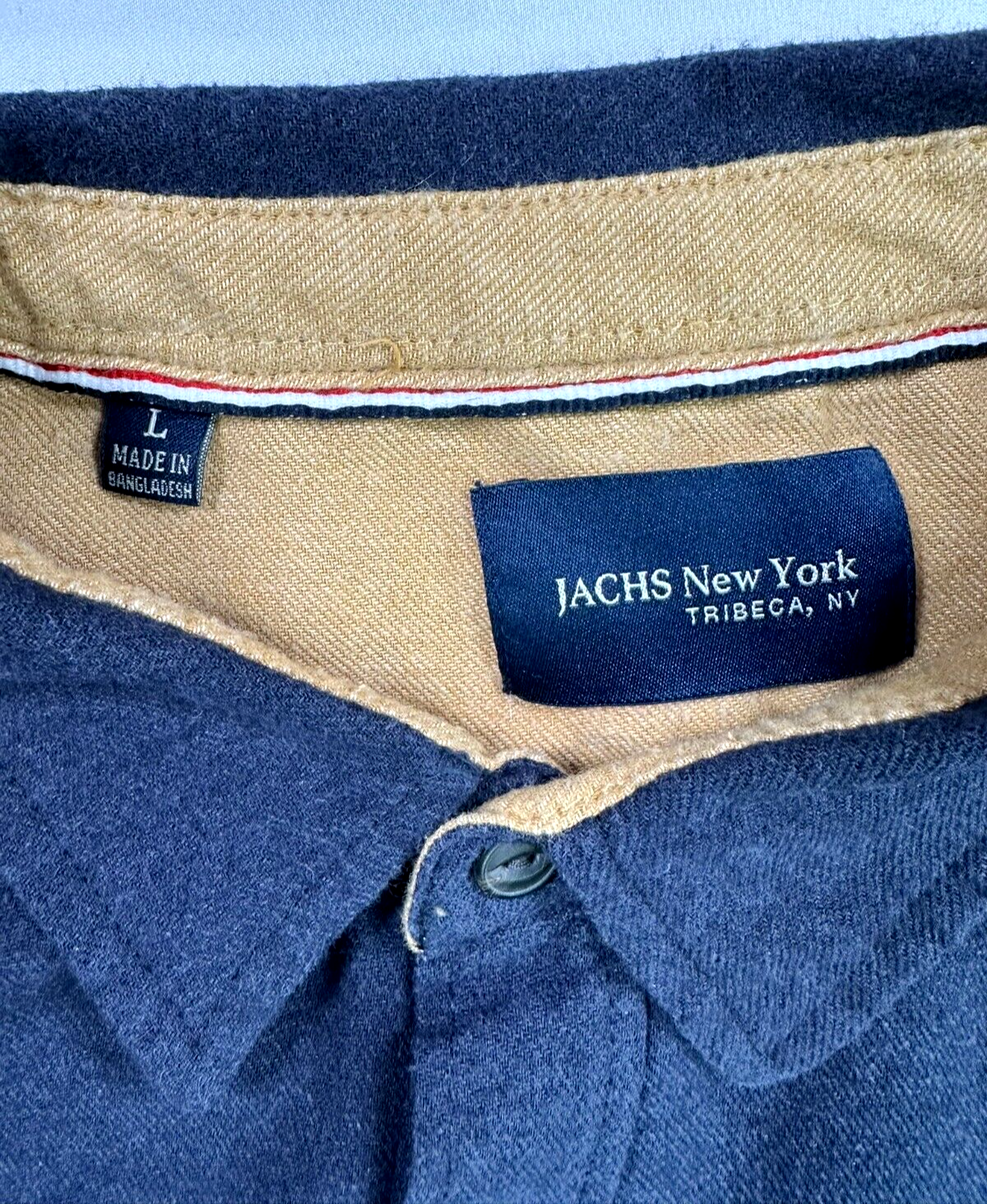 Men's Navy Blue Jachs New York Button Down Shirt- Size L