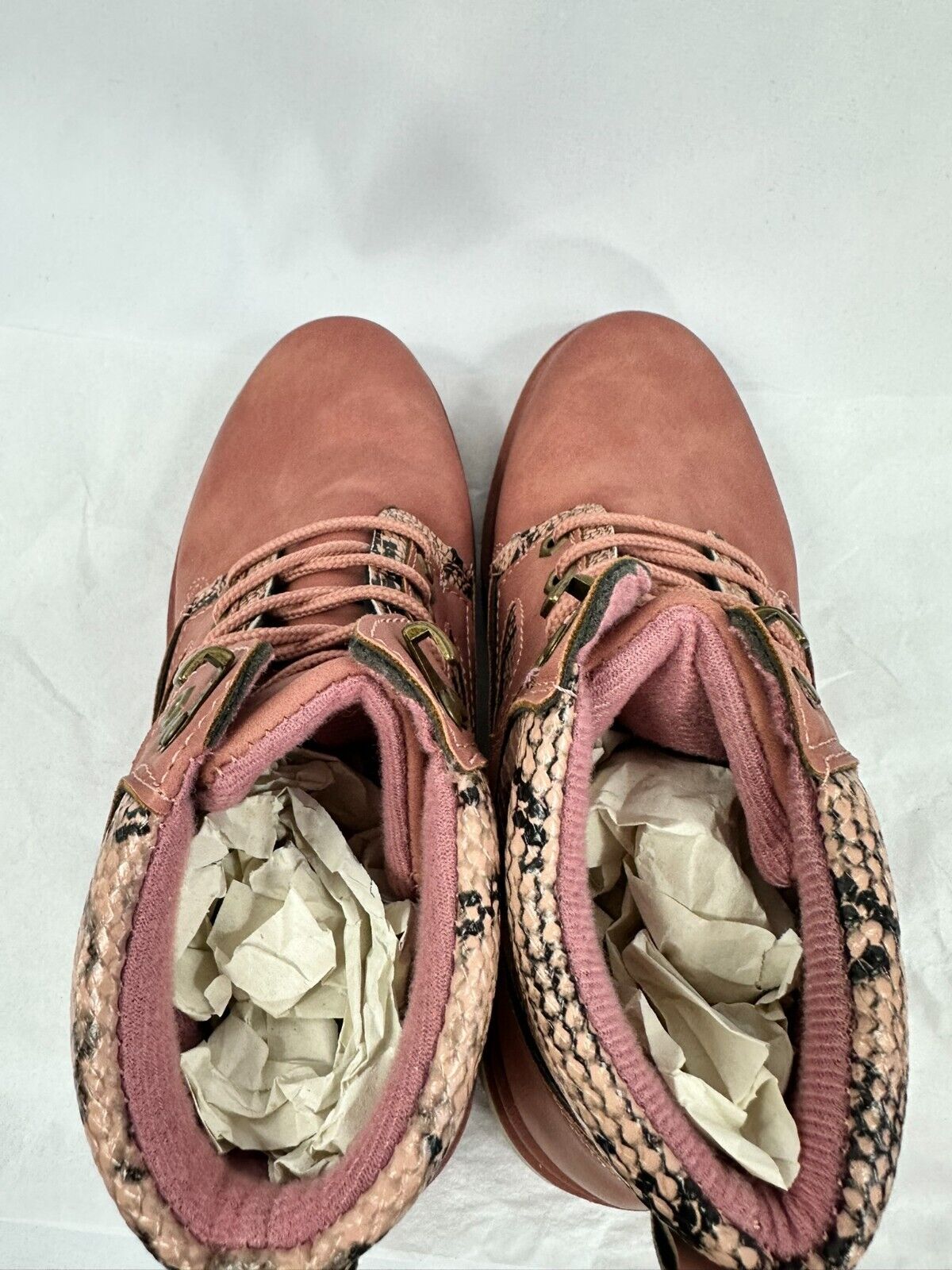 Women's Yoki Fashion Inc. Blush Snake Skin Accent Boot- Size 9