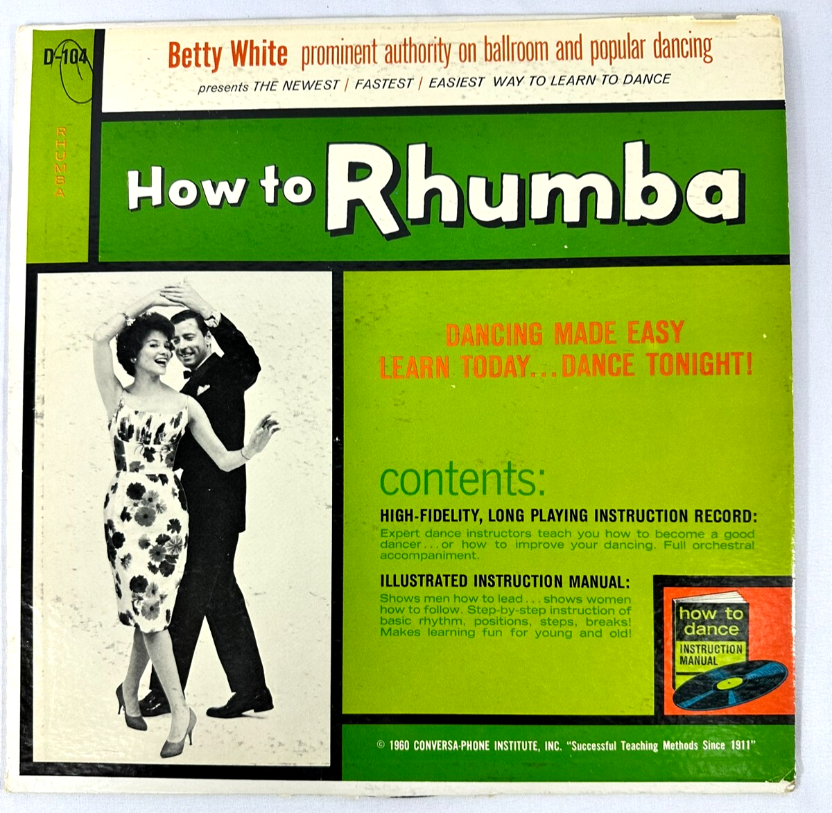 Betty White Presents How To Rhumba Conversa-Phone Institute 1960 Vinyl Record