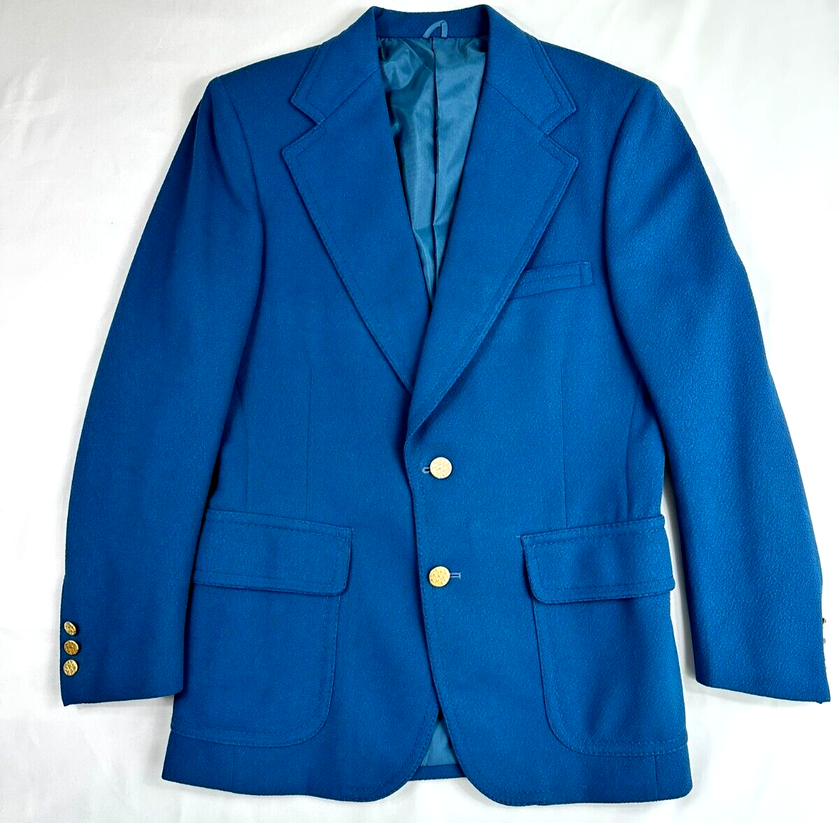 Men's Vintage Blue Textured Blazer- Size 36R