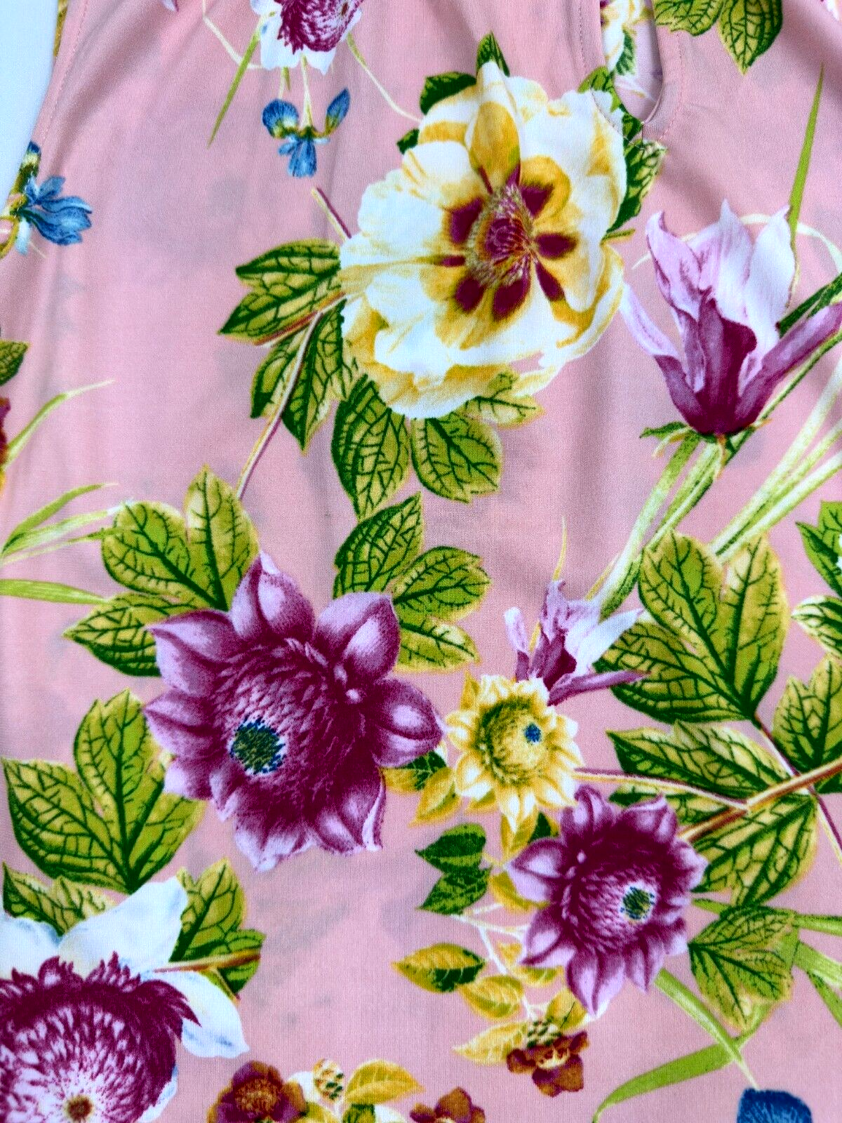 Women's New York & Company Sleeveless Pink Floral Blouse- Size XL