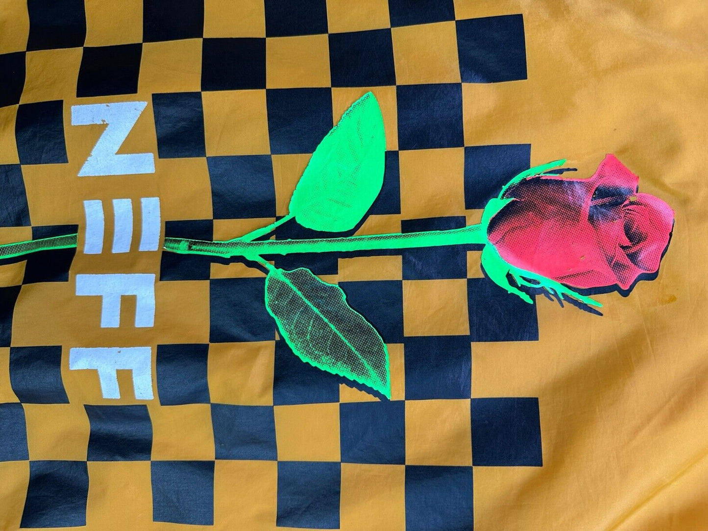 Men's Yellow Neff Skateboarding Rose & Checker Jacket- Size M