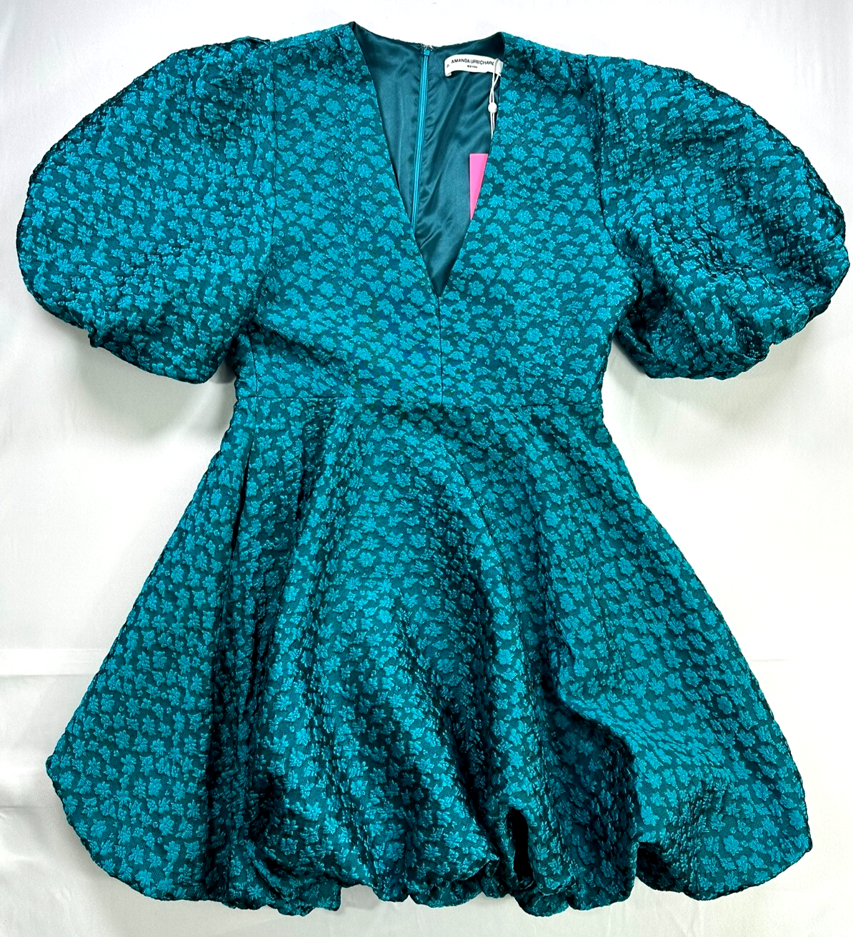 Women's Blue Amanda Uprichard New York Floral Bubble Mini Dress-Size M
