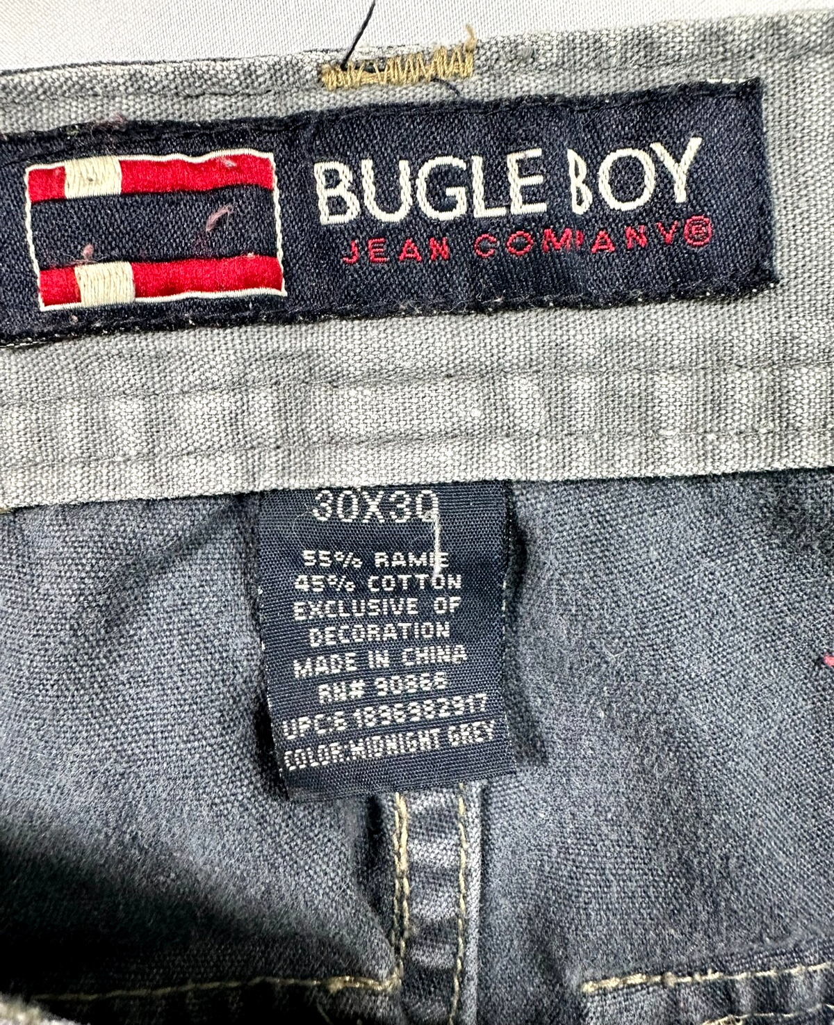 Men's Vintage Bugle Boy Dark Gray 9 Pocket Cargo Pants- Size 30 x 30