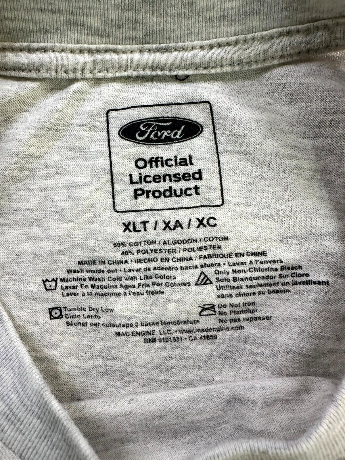 Men's Gray Ford Mustang 1968 Cobra T-Shirt- Size XL
