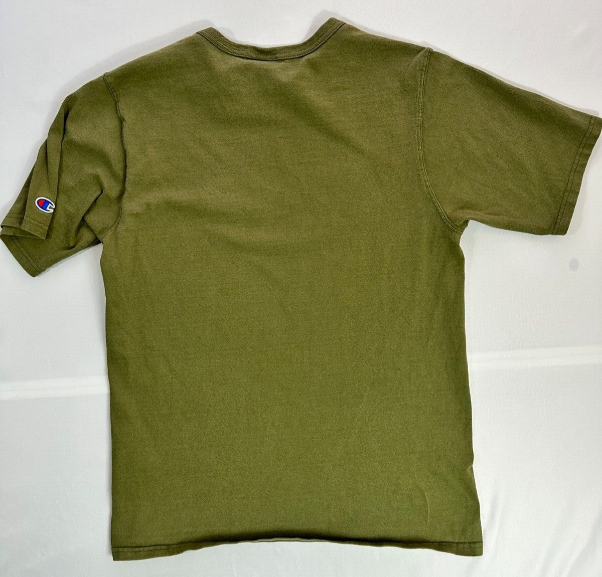 Teen Boy's Vintage Army Green Champion T-Shirt- Size M