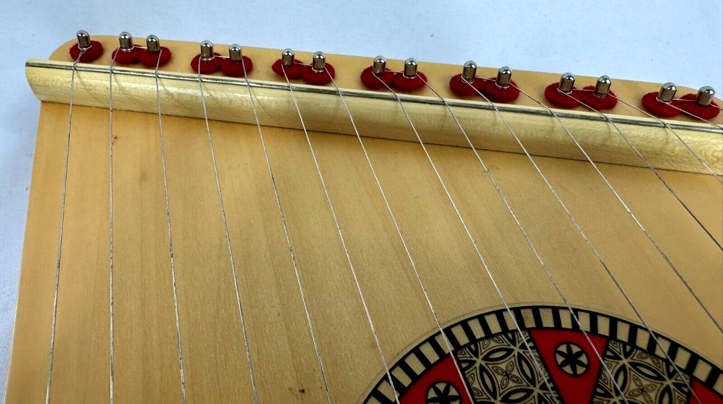 Wooden Romanian Harp Musical Instrument 14 × 8.5 × 1.5" Hearth Song