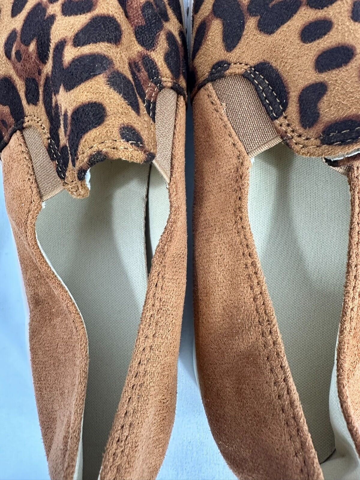 Women's Animal Print Suede Look Slip On Sneakers- Size 9