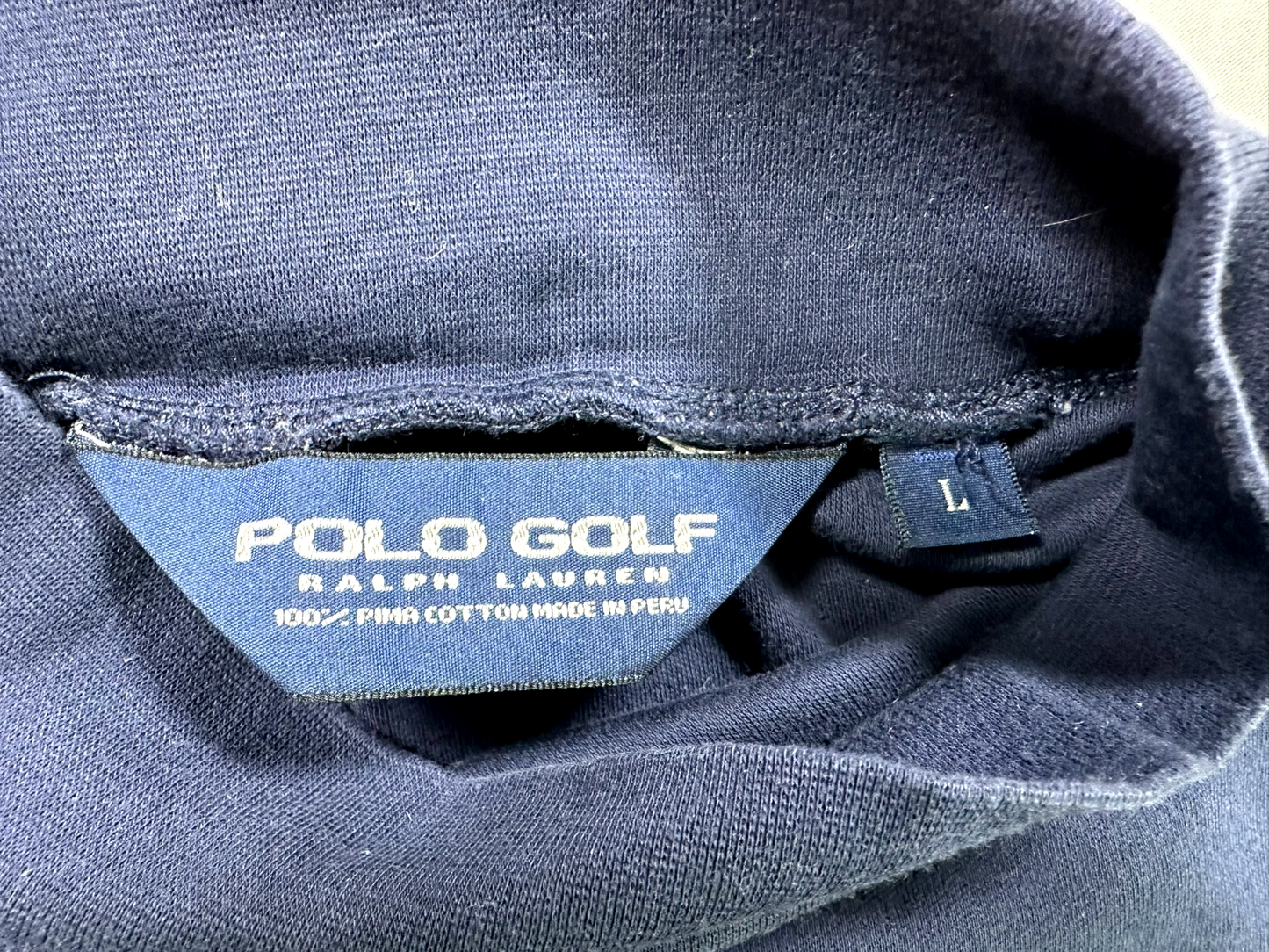 Men's Vintage Polo Golf By Ralph Lauren Navy Blue Long Sleeve Shirt- Size L