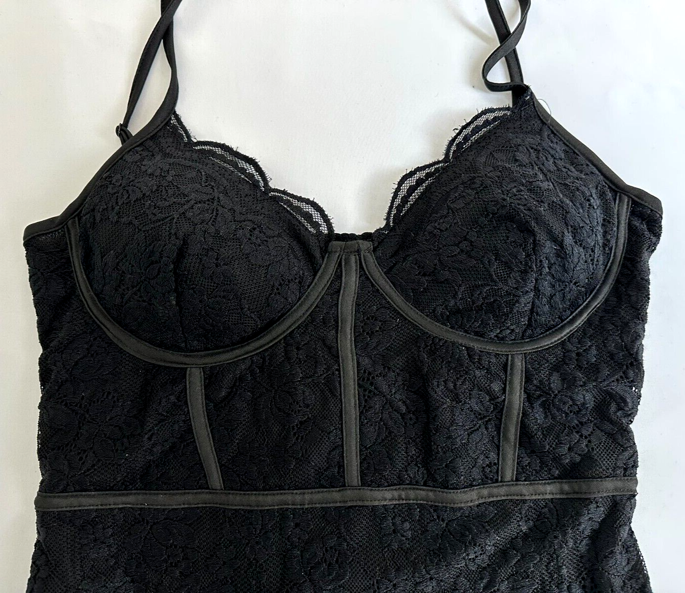Honey Peach Spaghetti Strap Sweetheart Neckline Contour Black Dress- Size XL
