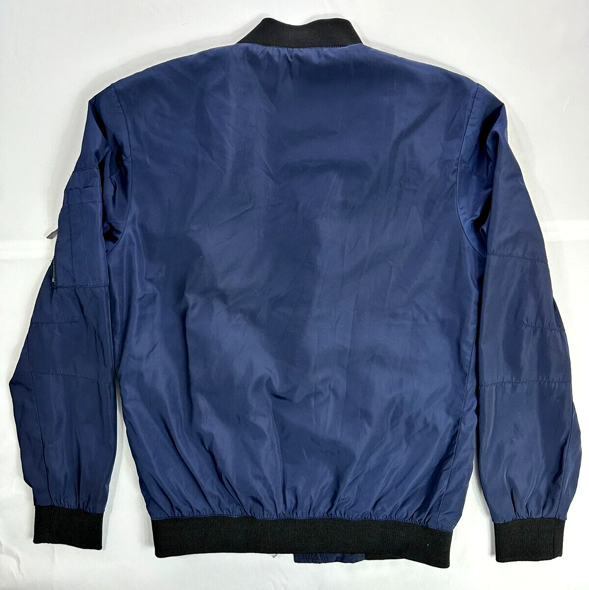 Men's Zara Dark Blue Lightweight Bomber Jacket- Size S