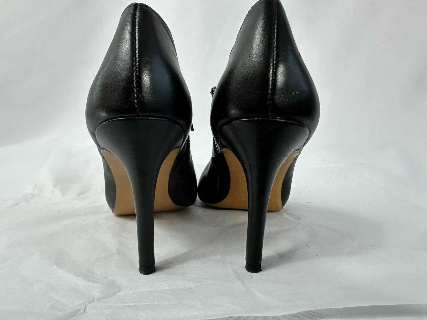 Women's Coach Black 3" High Heel Zip Up Shoe- Size 5.5