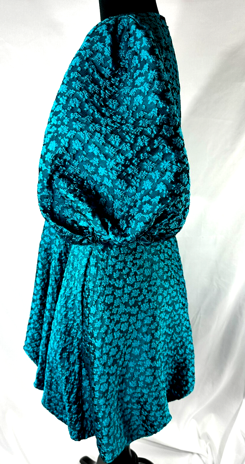 Women's Blue Amanda Uprichard New York Floral Bubble Mini Dress-Size M