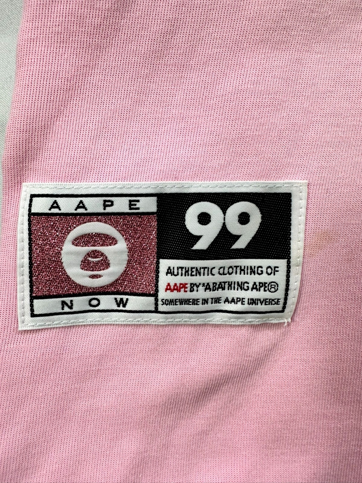 Women's Pink AAPE By A Bathing Ape Short Sleeve Hoodie- Size XS