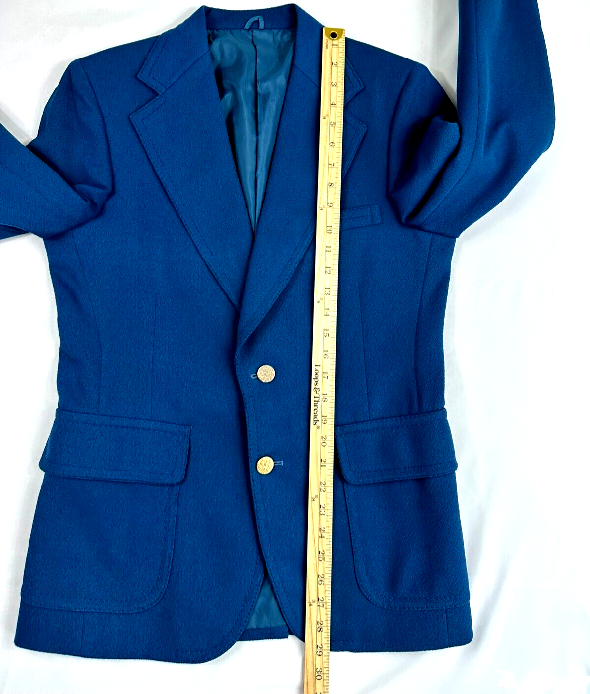 Men's Vintage Blue Textured Blazer- Size 36R