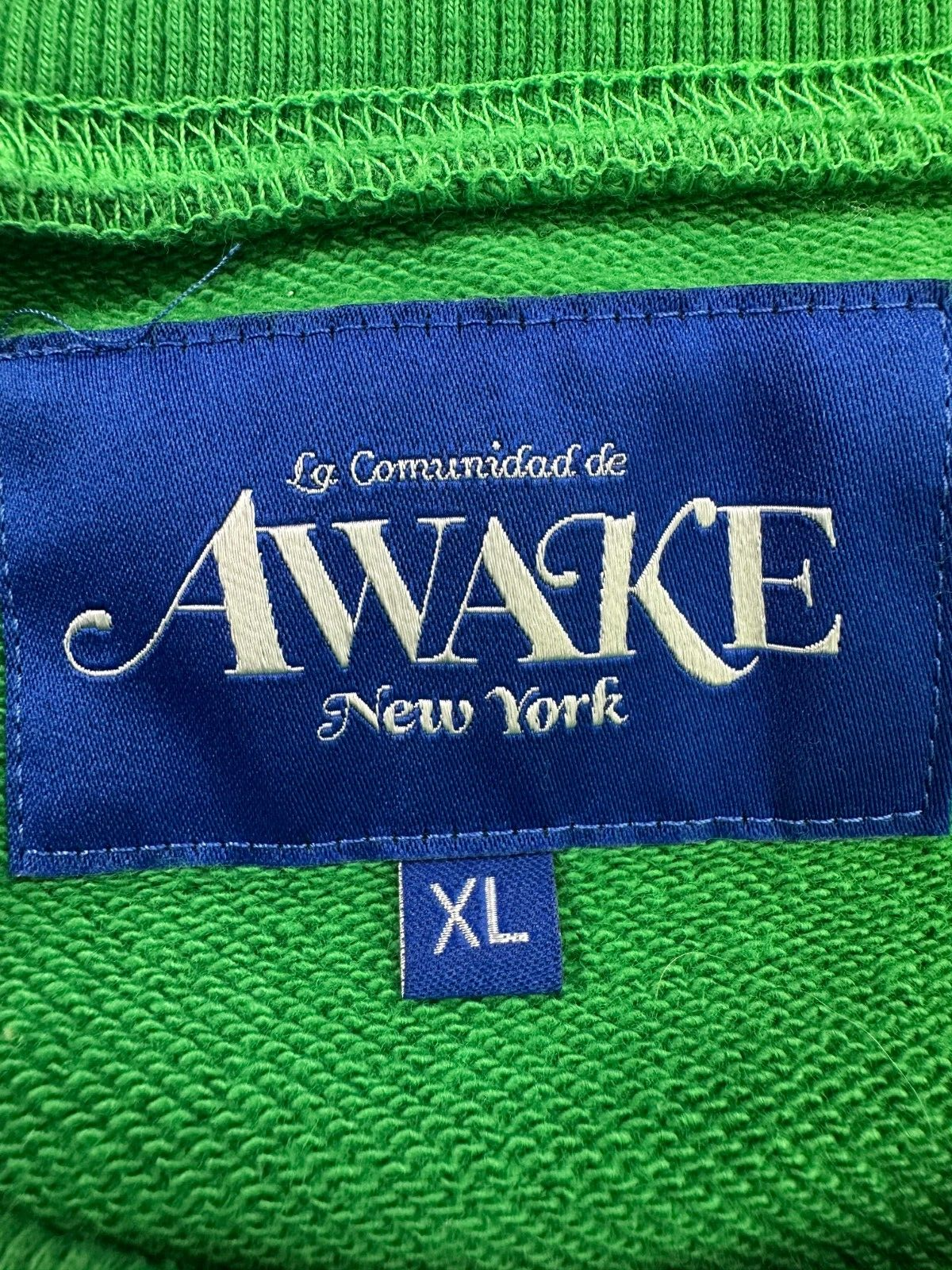 Men's Awake New York Green Logo Sweatshirt- Size XL