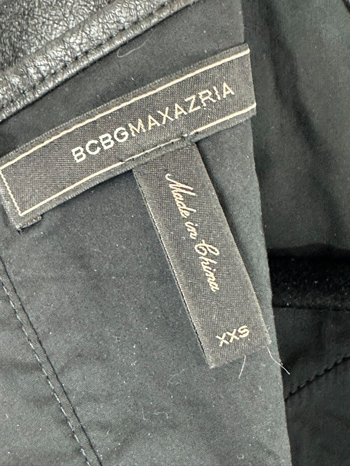 Women's BCBG Maxazria Black Leather Style Vest- Size XXS