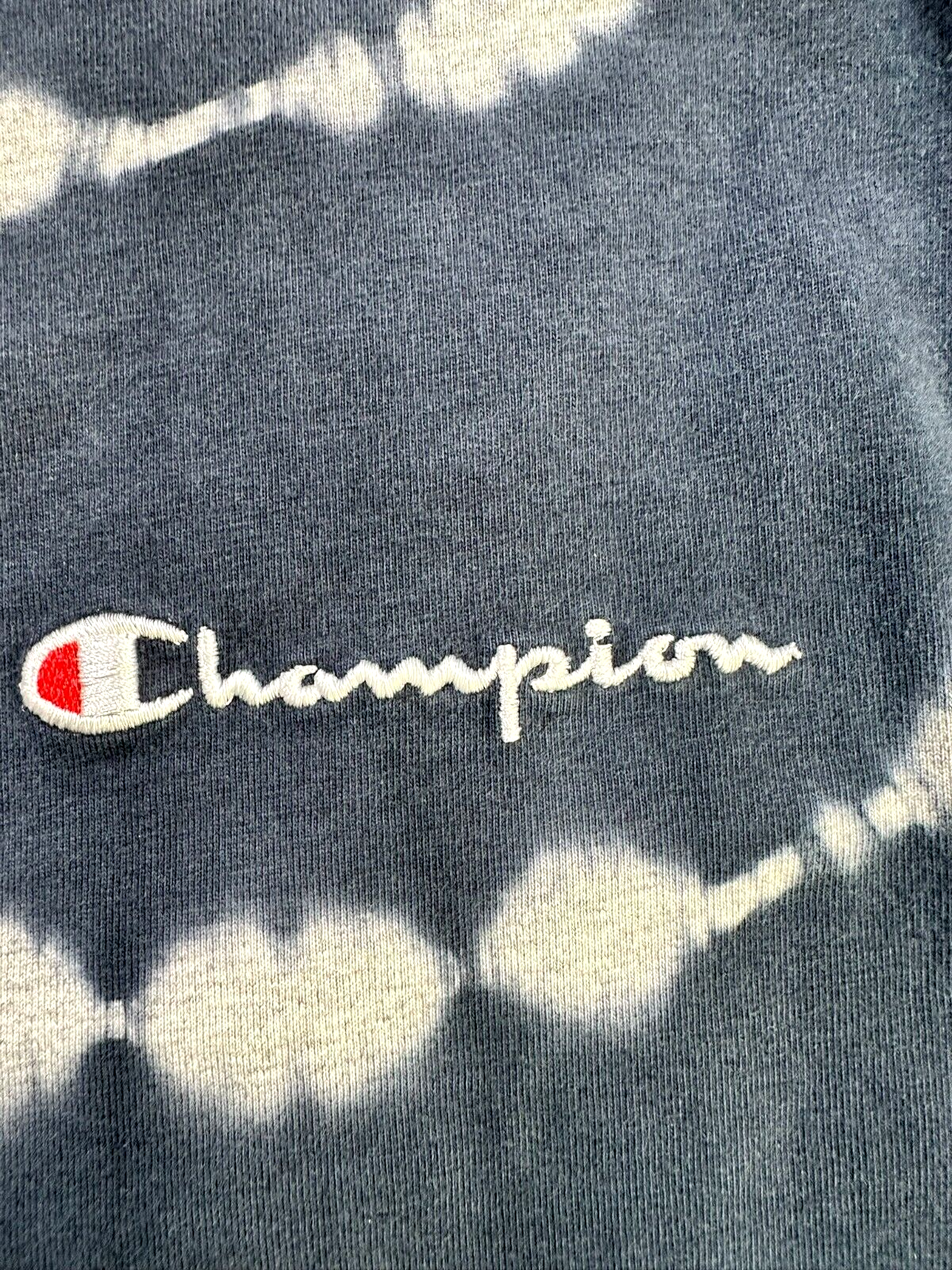 Men's Vintage Blue & Gray Tie Dye Champion T-Shirt- Size L