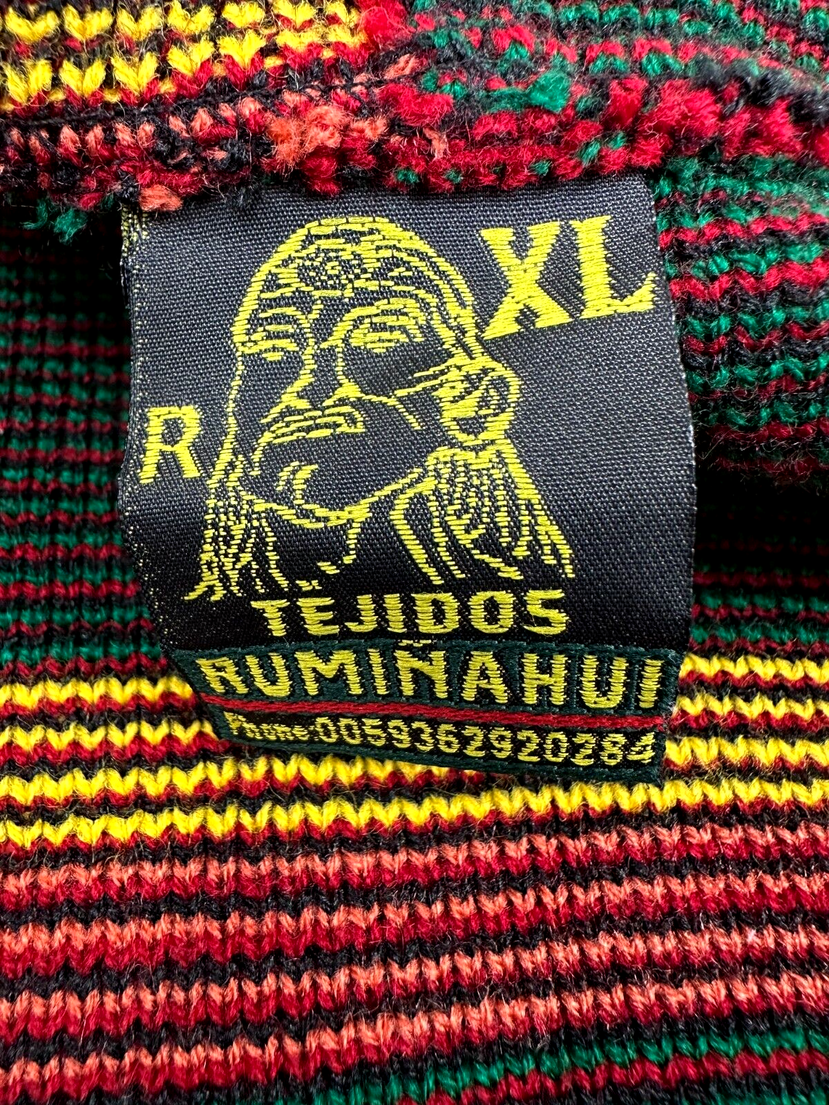 Men's Bob Marley Knit Zip Hooded Jacket VINTAGE RARE- Size XL