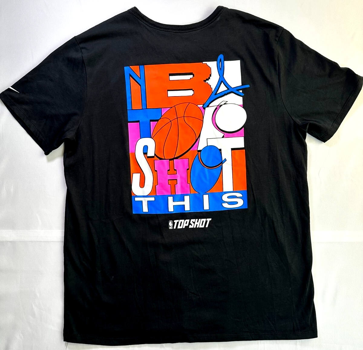 Men's Black Nike NBA X Dapper Labs Top Shot Colorful Graphic T-Shirt- Size XL