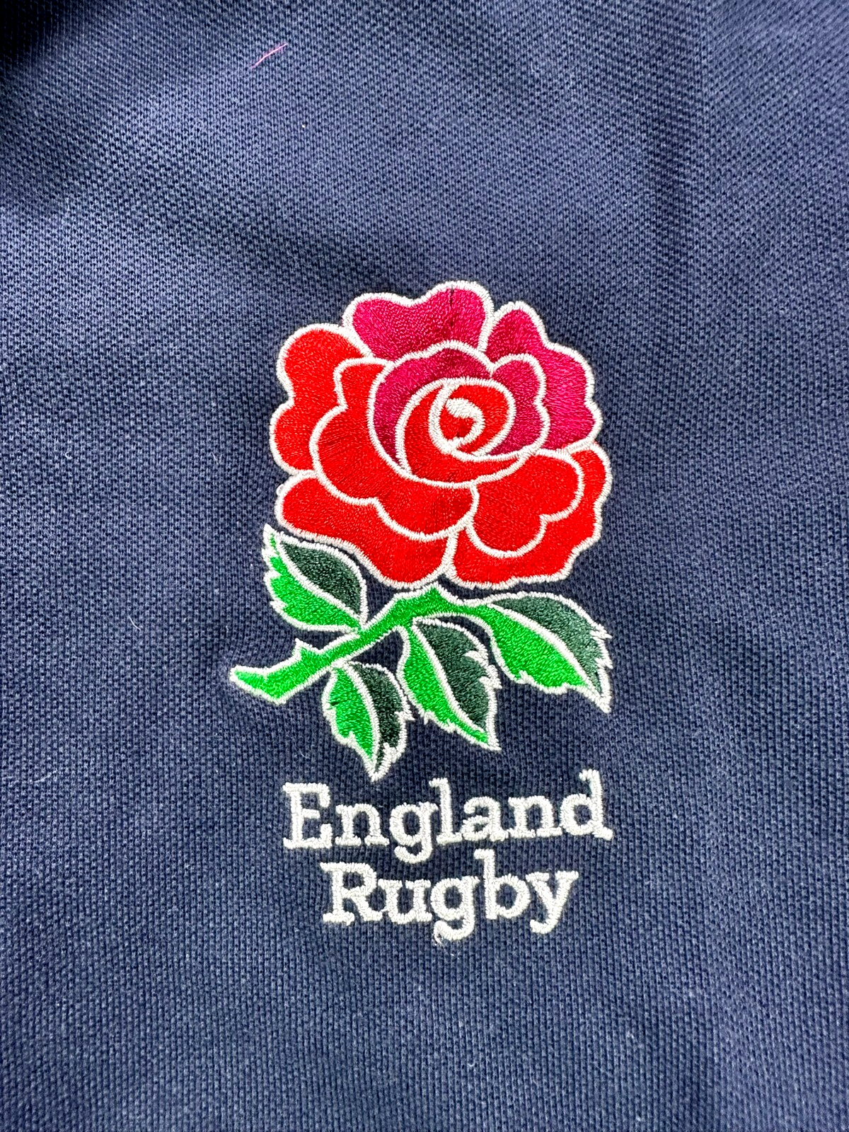 Men's Official Navy Blue England Rugby Polo Shirt- Rugby Football Union- Size XL