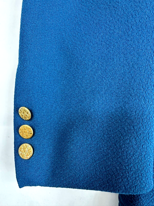 Men's Vintage Blue Textured Blazer- Size 36R