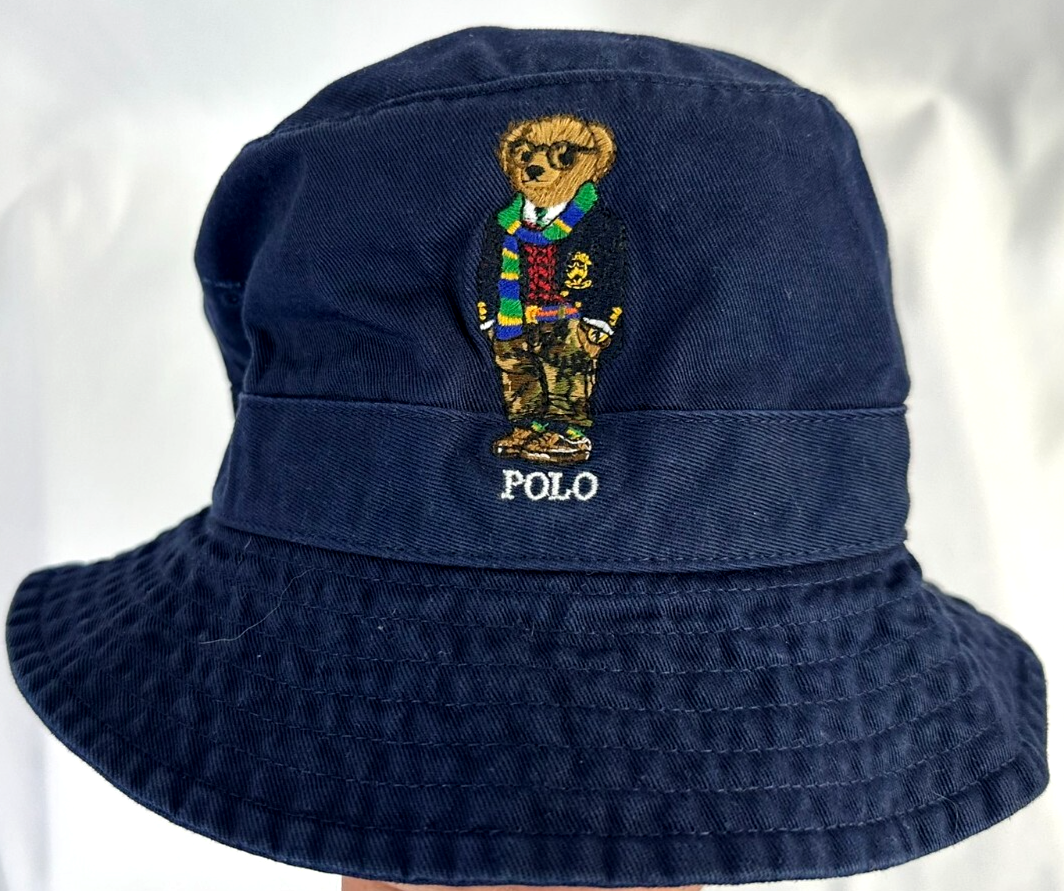 Polo Ralph Lauren Navy "Polo Bear" Bucket Hat- Size L/XL