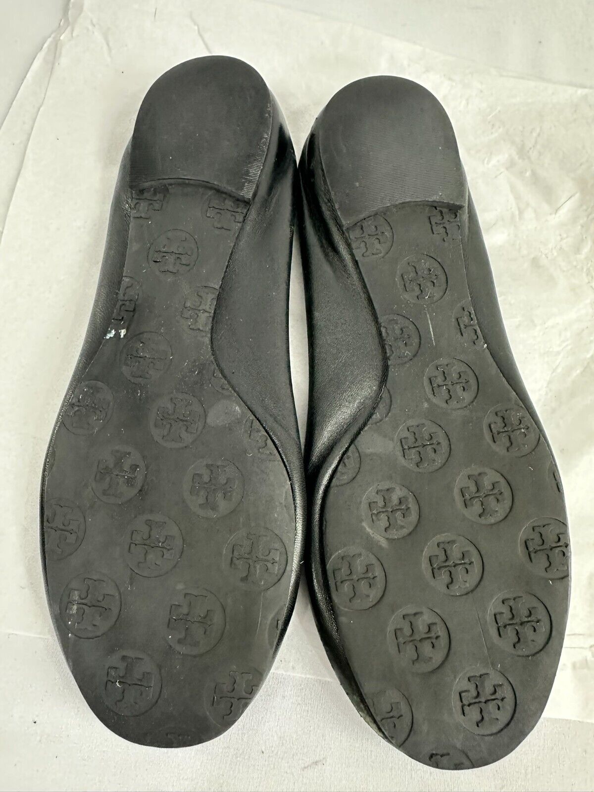 Women's Tory Burch Leather Black Travel Ballet Flats- Size 7