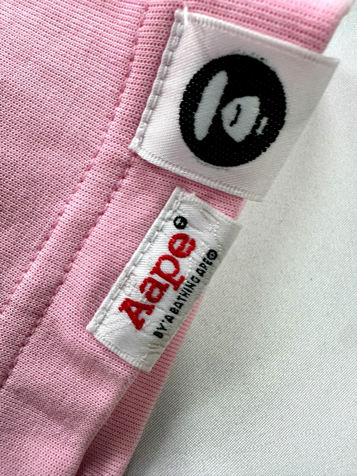 Women's Pink AAPE By A Bathing Ape Short Sleeve Hoodie- Size XS