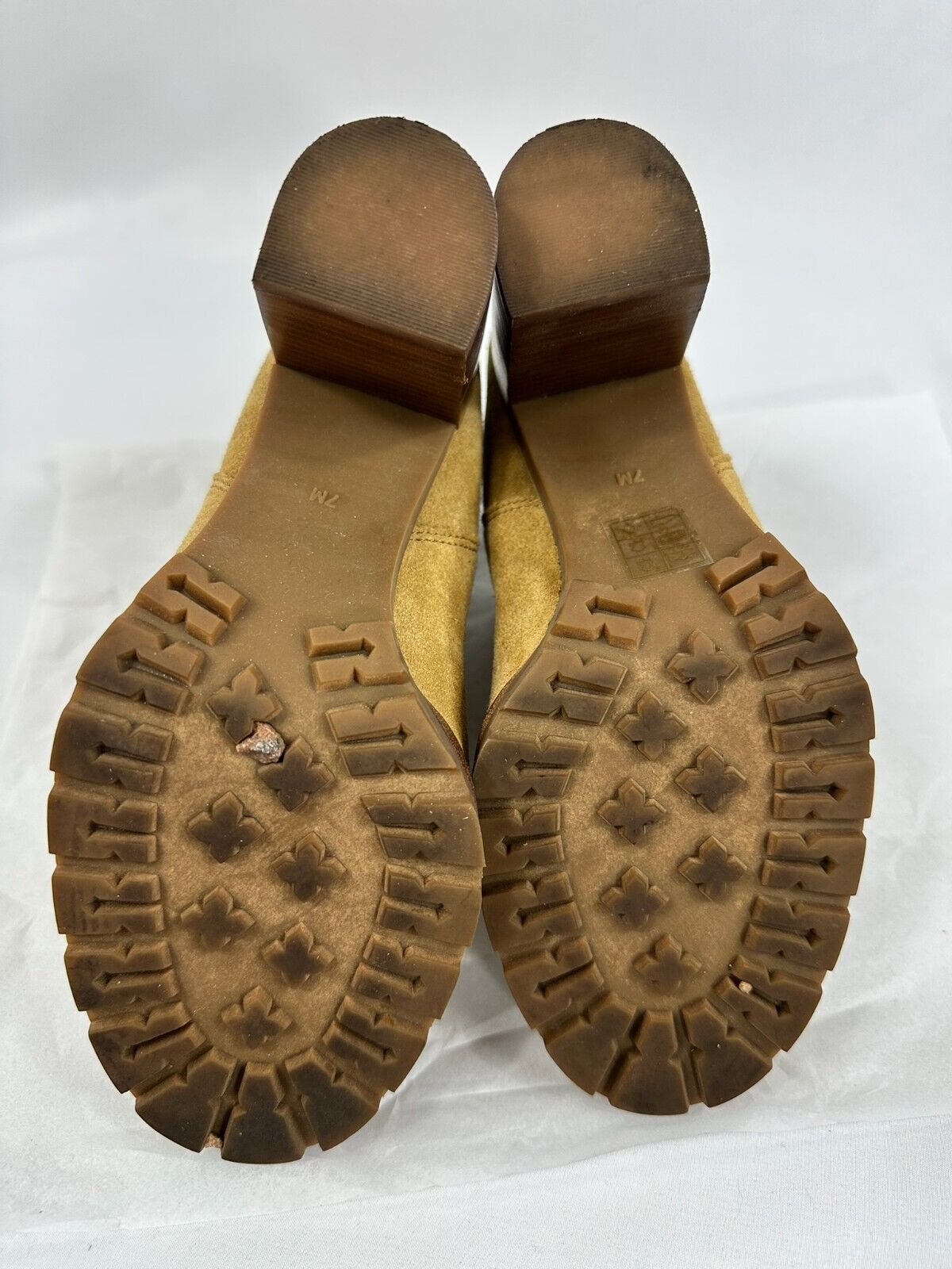 Women's Tory Burch Suede Platform 3" Heel Tan Slip On Ankle Boot- Size 7M