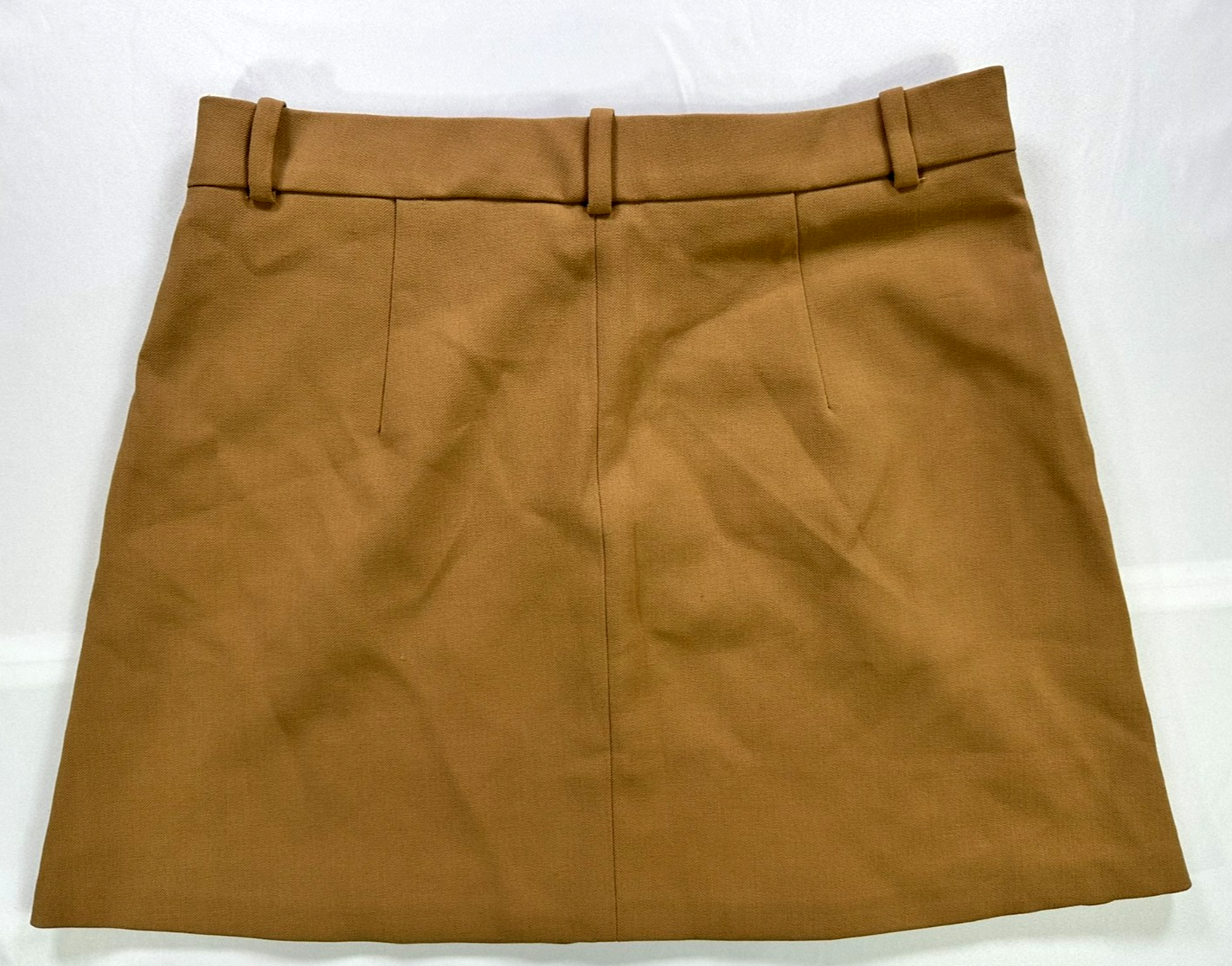 Women's Zara Tan Stretch Lined Mini Skirt With Pockets- Size L
