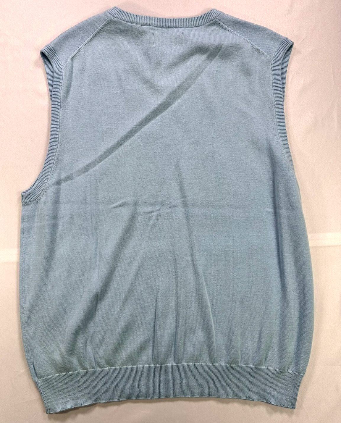 Men's Light Blue Knit Chaps Ralph Lauren Sweater Vest- Size XL