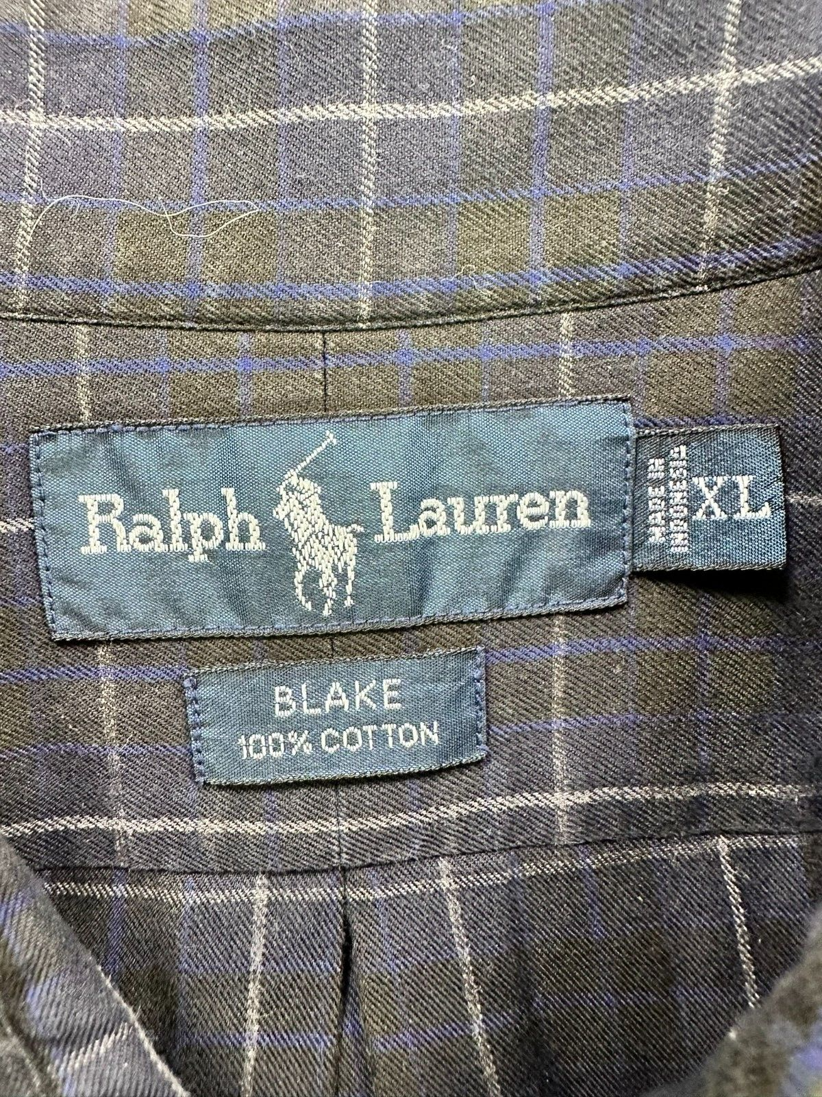 Men's Ralph Lauren Black Blake Collection Long Sleeve Button Shirt- Size XL
