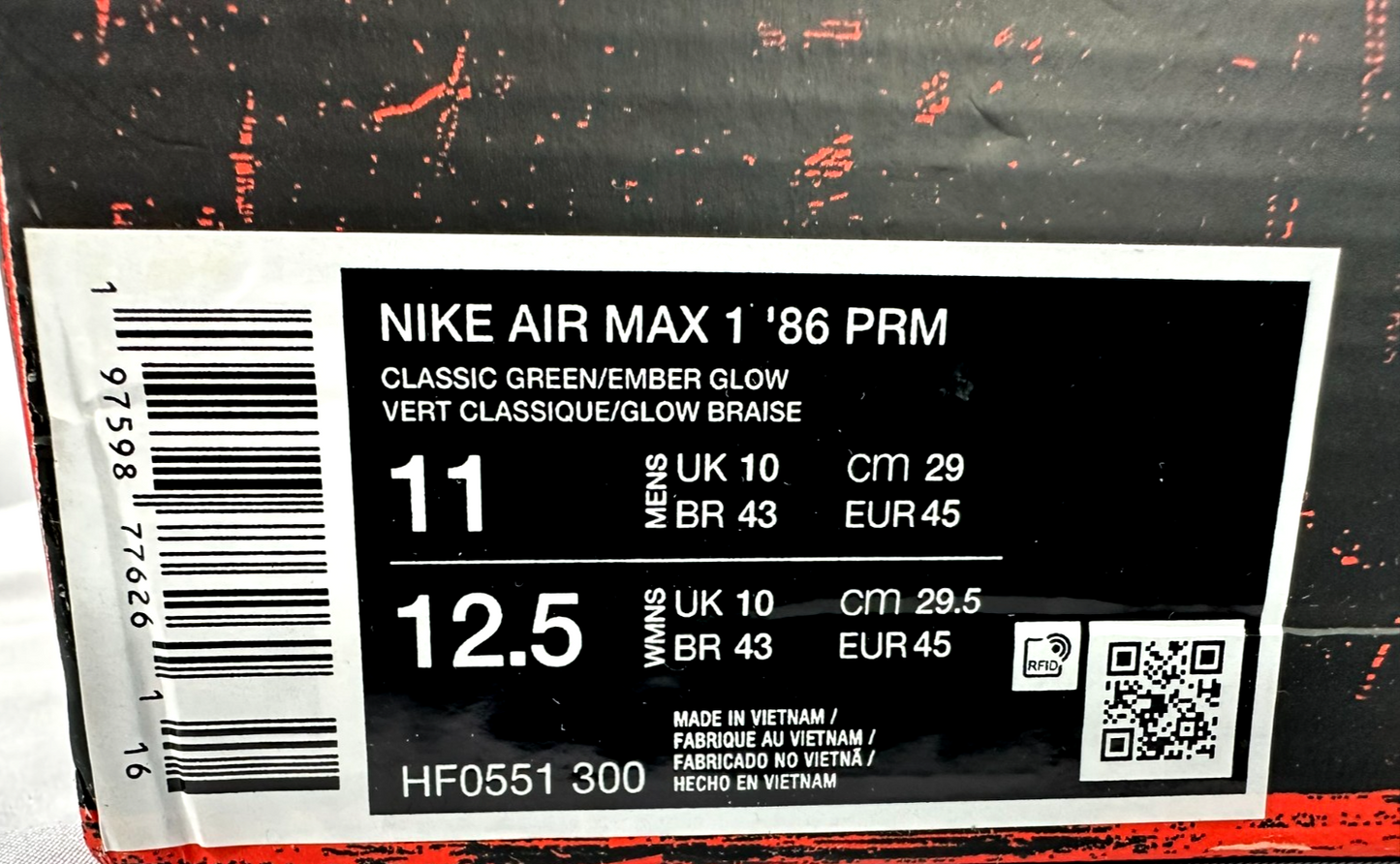 Men's Nike Air Max 1 '86 Big Bubble Powerwall BRS (HF0551-300) Size 11