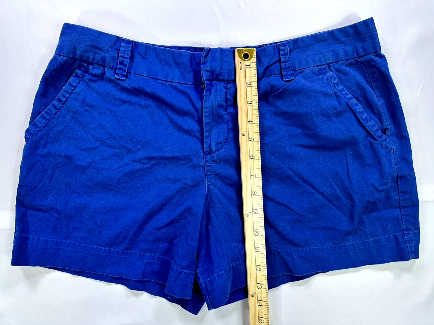 Women's Calvin Klein Jeans Blue Cotton Mid-Rise Chino Mini Shorts - Size 12