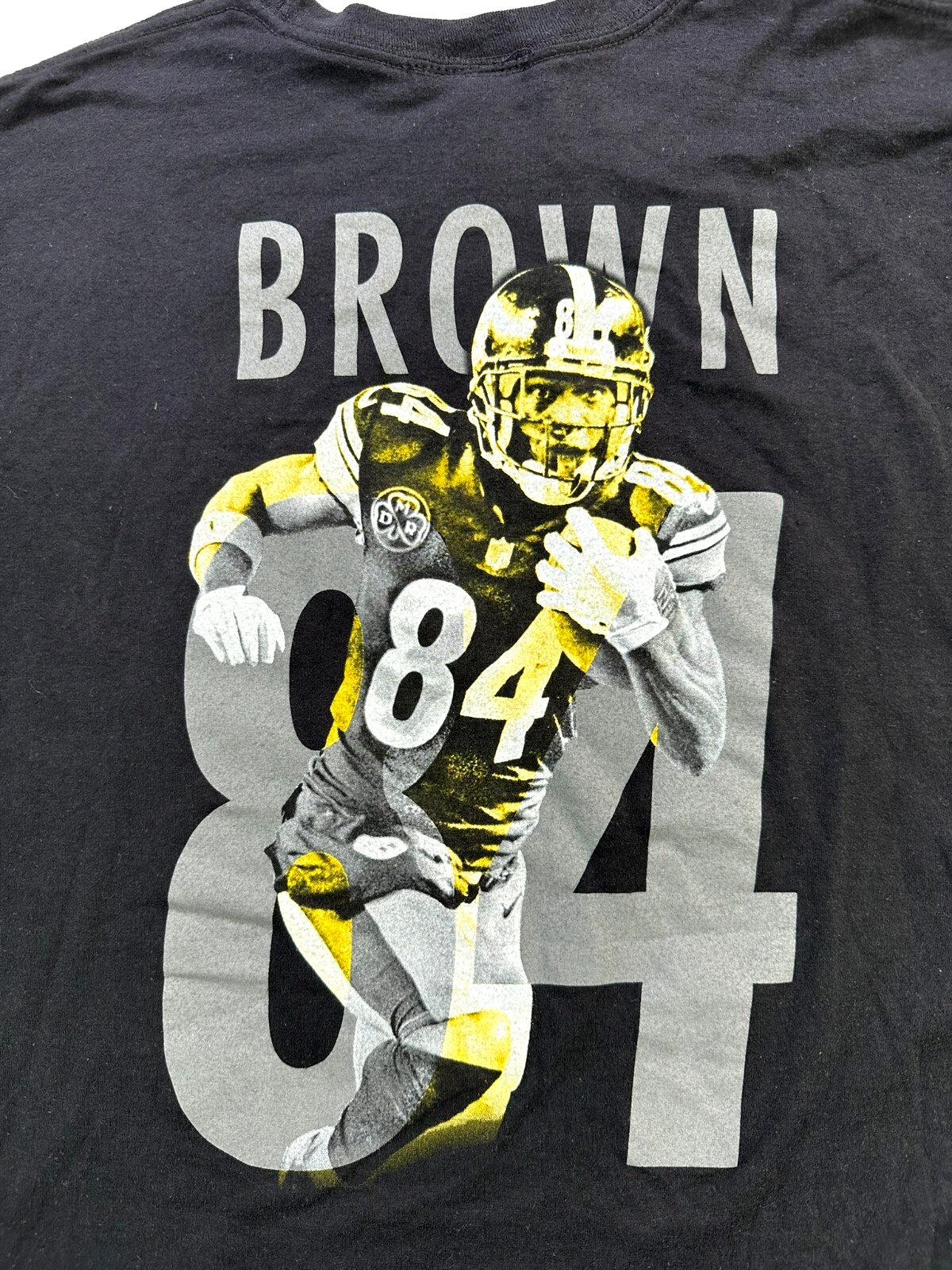 Men's Black Majestic Pittsburgh Steelers Antonion Brown 84 T-Shirt- Size L