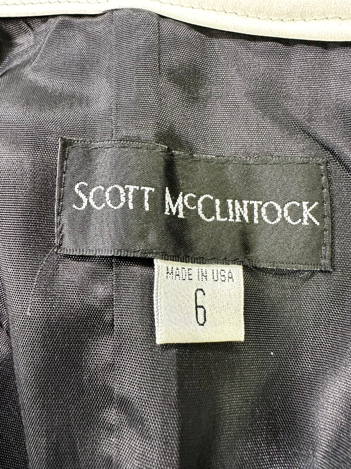 Women's Vintage Scott McClintock Black & White Strapless Satin Dress- Size 6