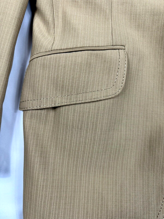 Men's Vintage Beige Textured Double Stitched Blazer- Size 36R