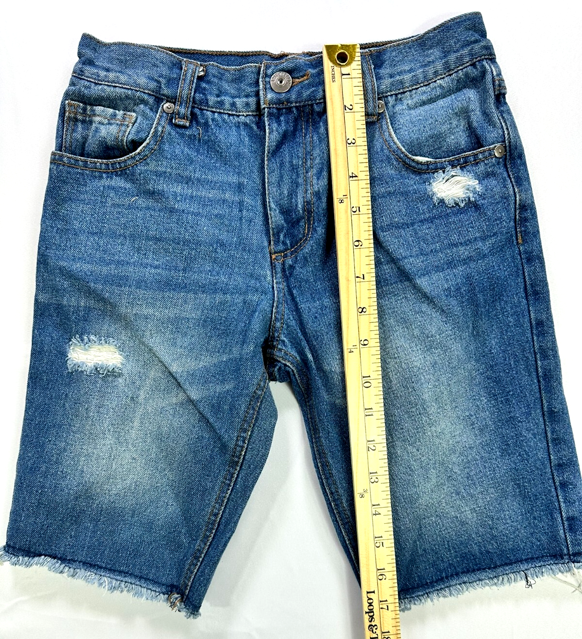 Women's Epic Threads Distressed Cut Off Denim Bermuda Shorts- Size 10