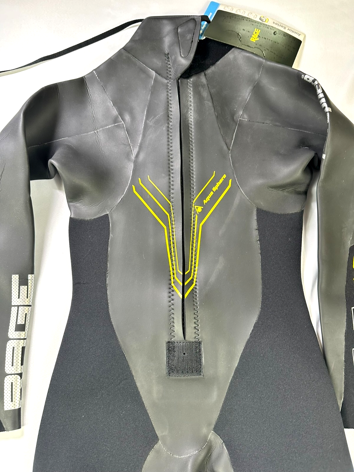 Youth Black Aqua Sphere Rage Series Full Body Zip Wetsuit (SU23512Y)- Size 12