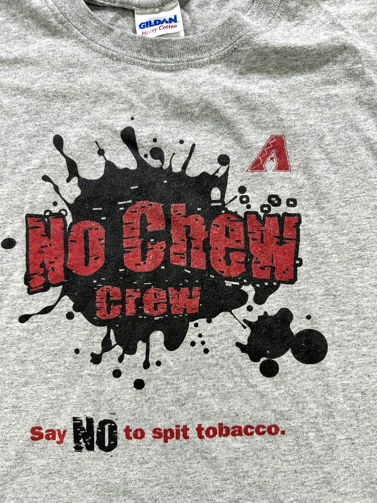 Men's Vintage Gray MLB Arizona Diamondbacks "No Chew Crew" T-Shirt- Size L