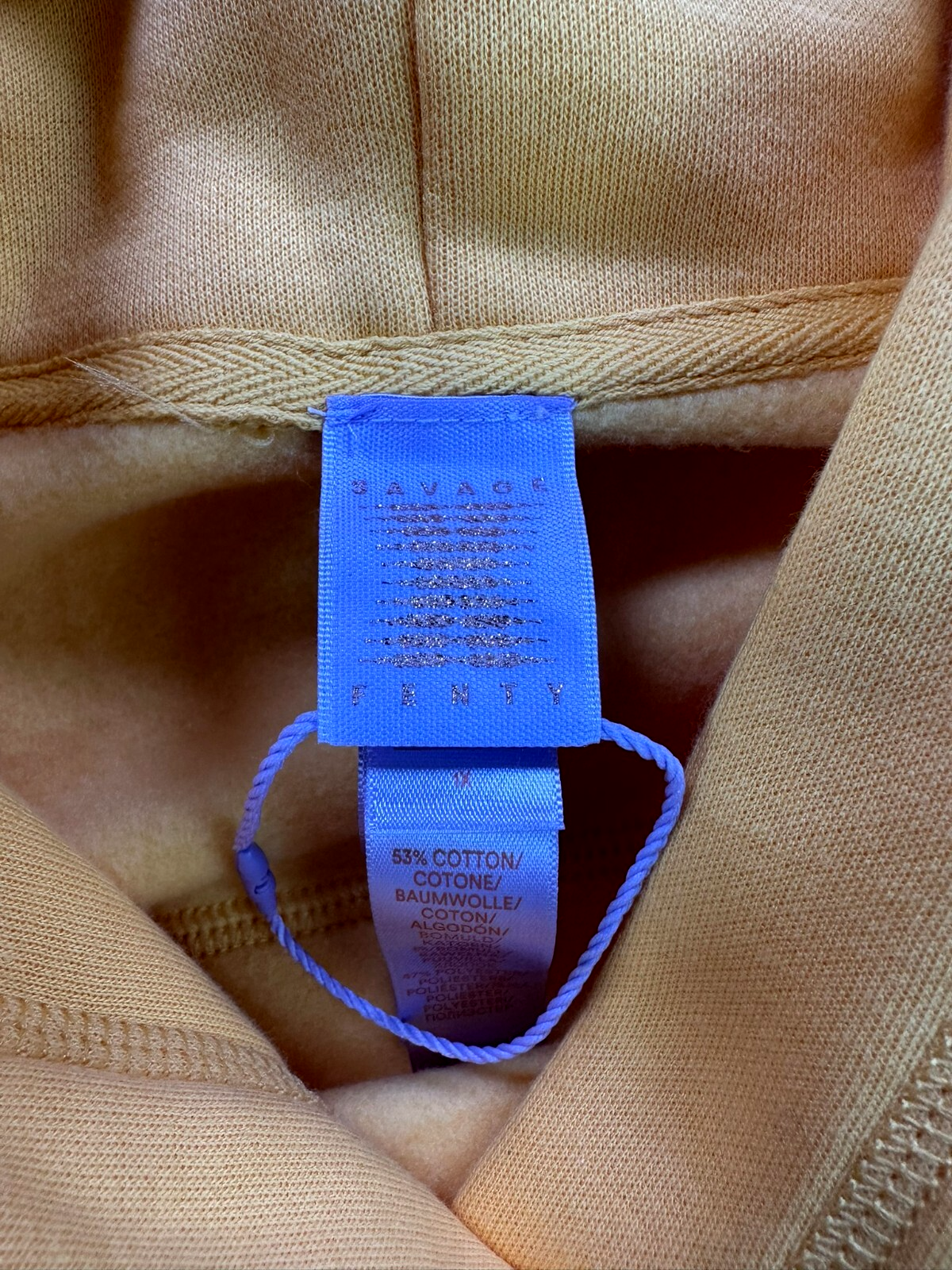 Women's Yellow Savage X Fenty Crop Fleece Hoodie With Logo- Size XL (16-18)