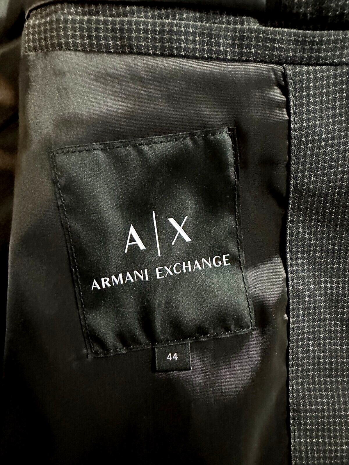 Men's Armani Exchange Black Blazer (Style 6GZG36 ZNHAZ)- Size 44