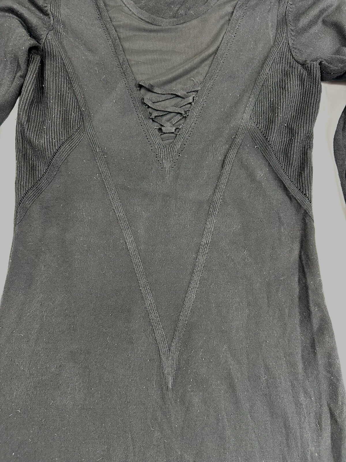 Women's Guess Bodycon Black Dress With Sleeves- Size L