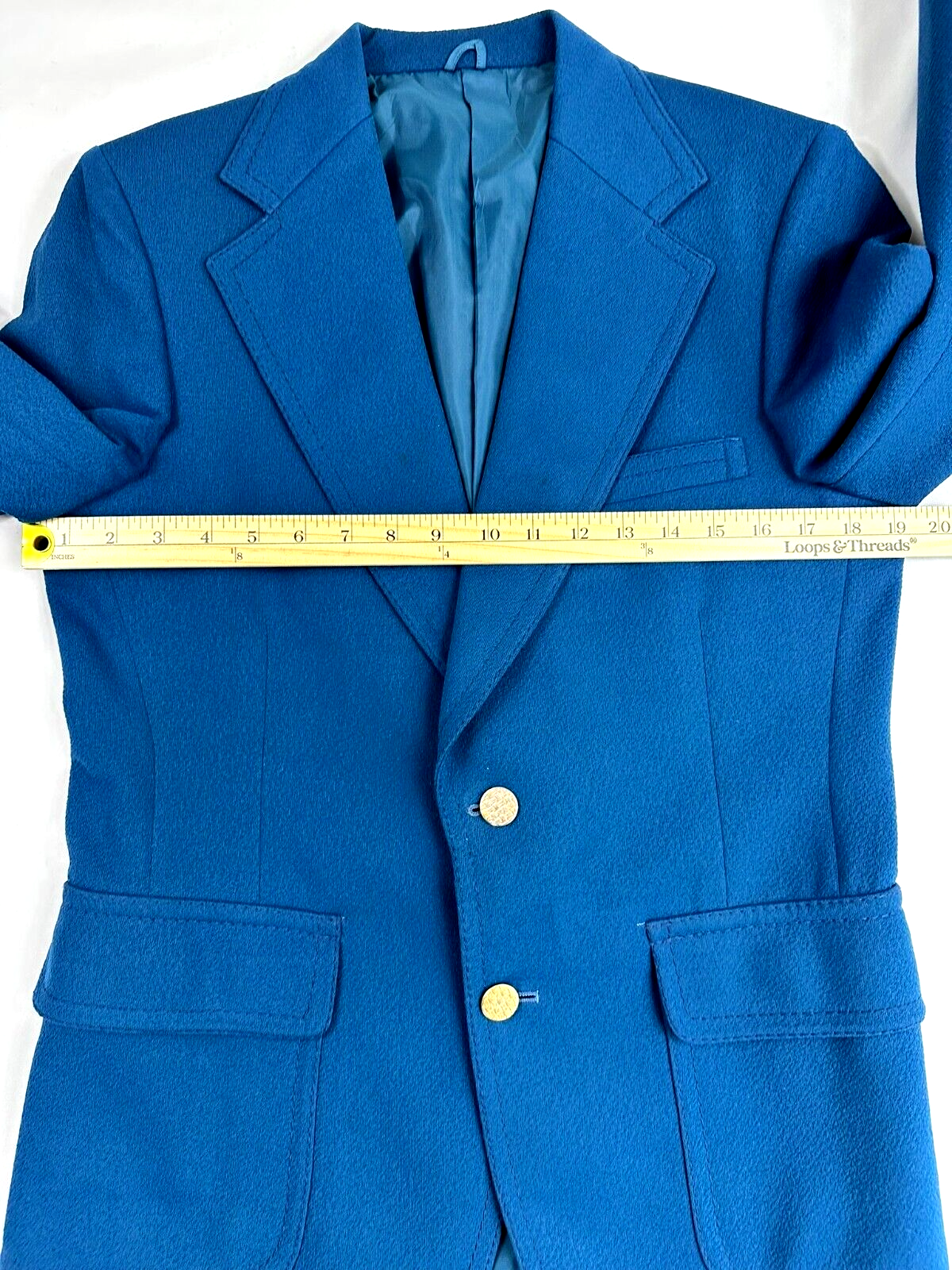 Men's Vintage Blue Textured Blazer- Size 36R