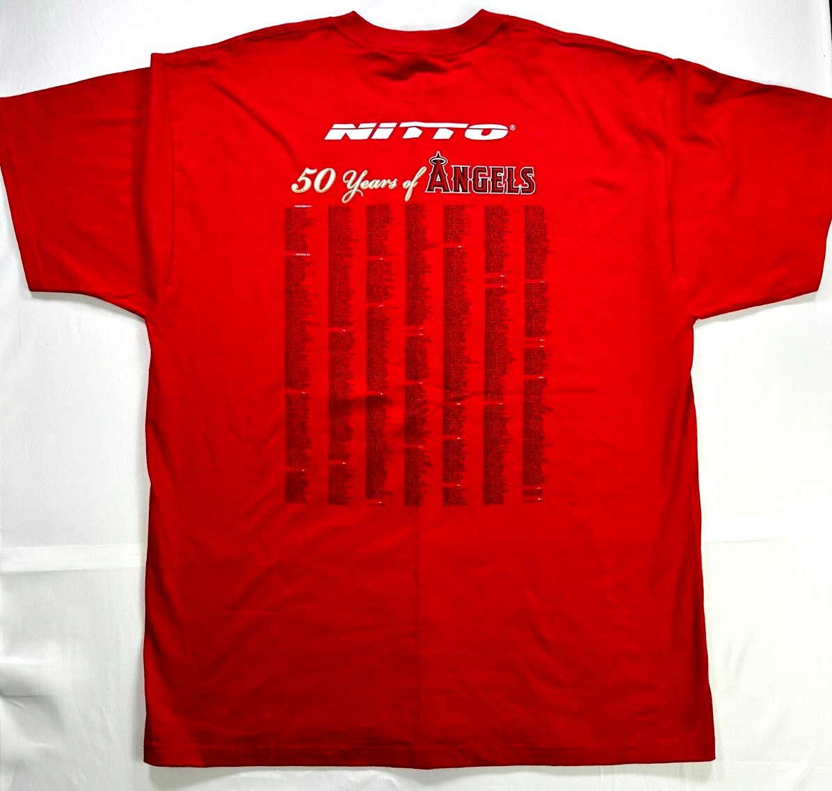 Men's Vintage Red Jerzees MLB Los Angeles Angels 50th Anniversary TShirt-Size XL