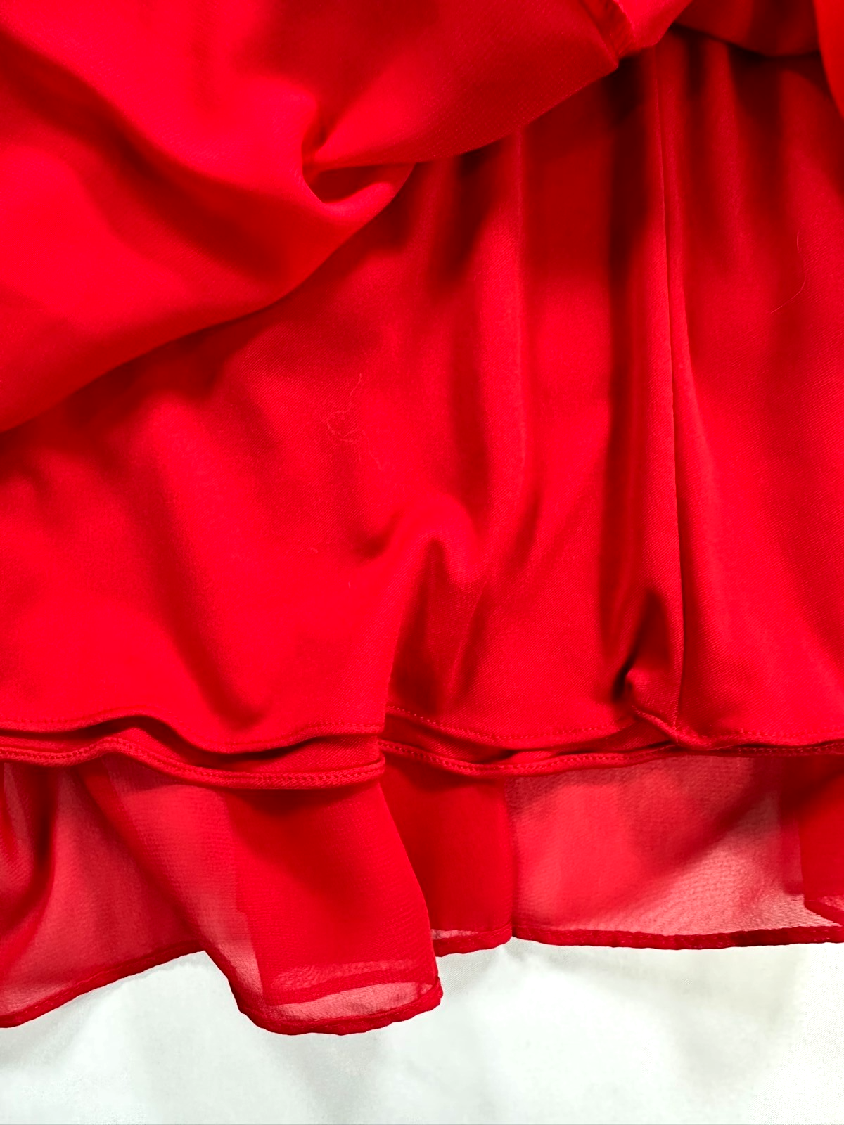 Women's Red Hailey Logan By Adrianna Papell Fit & Flare Chiffon Dress- Size 5/6