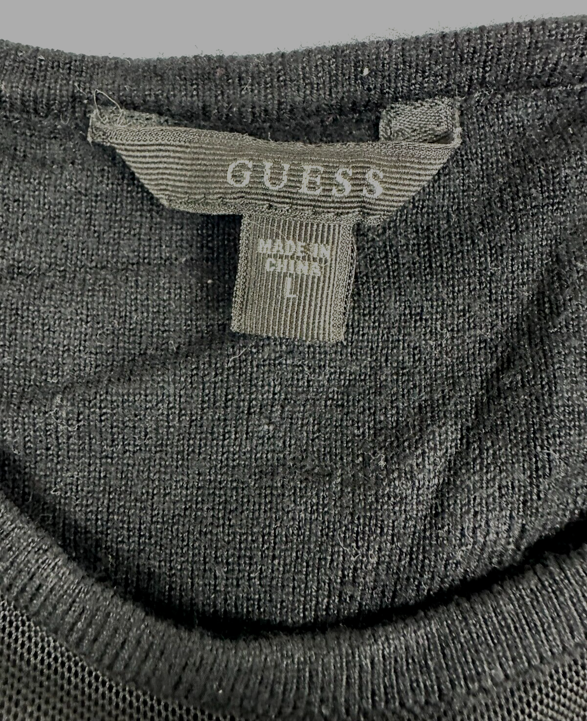 Women's Guess Bodycon Black Dress With Sleeves- Size L