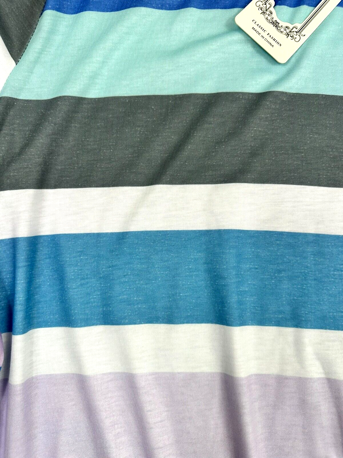 Women's Coeur de Vague Long Sleeve Stretch Striped Shirt- Size XL