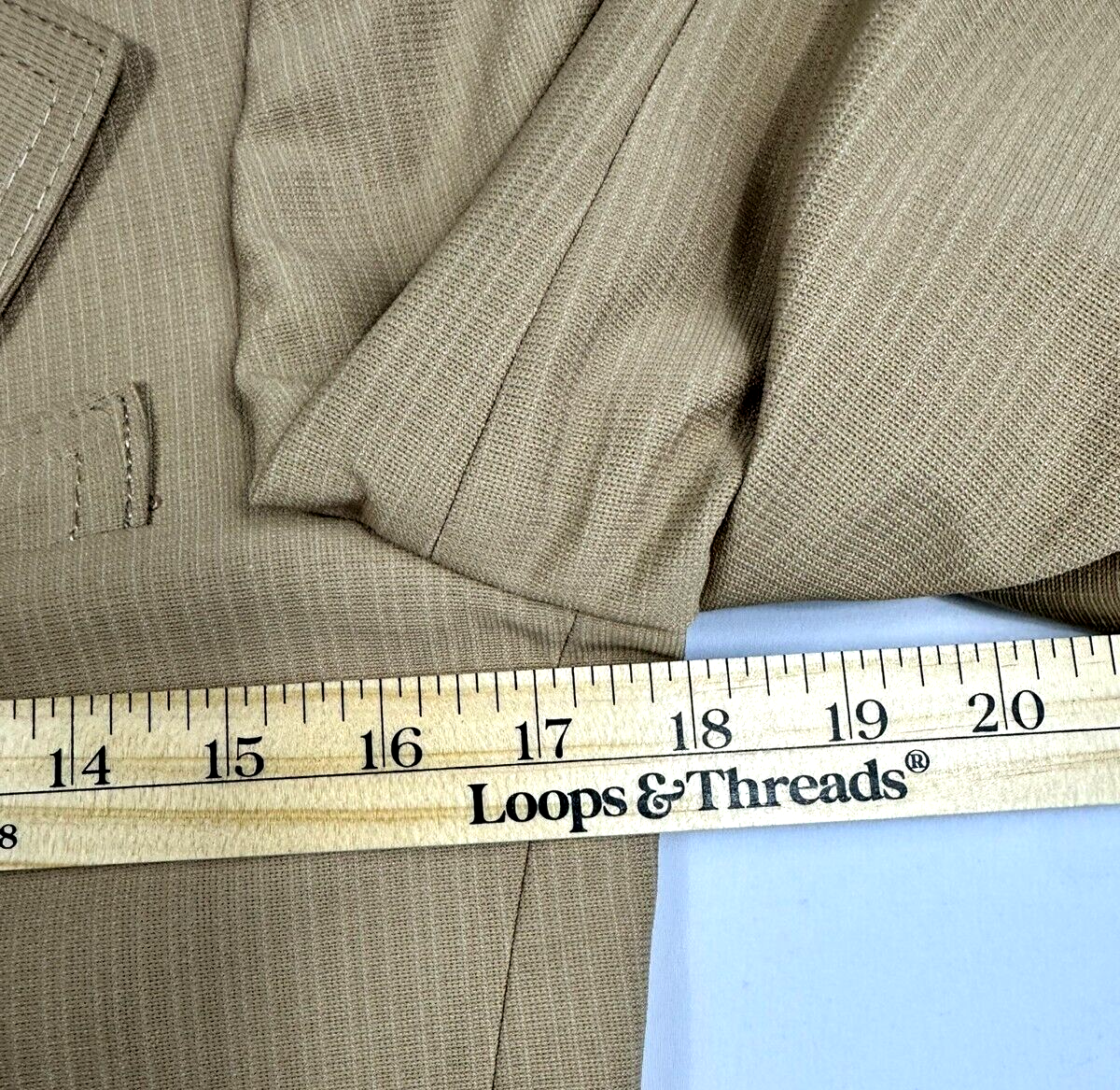Men's Vintage Beige Textured Double Stitched Blazer- Size 36R